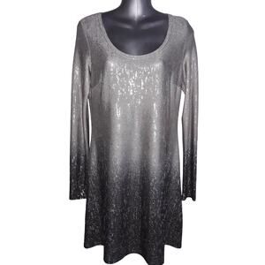 NWT Joseph Ribkoff Sz 6 Silver, Grey Black Ombre Tunic Sheath Dress 6